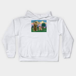 Saint Francis Blesses a Golden Retriever Kids Hoodie